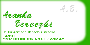 aranka bereczki business card